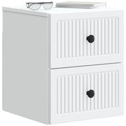 Set di 2 Comodini | Armadio da Notte | Mobiletto da notte a muro Bianco 33 x 34,5 x 40 cm