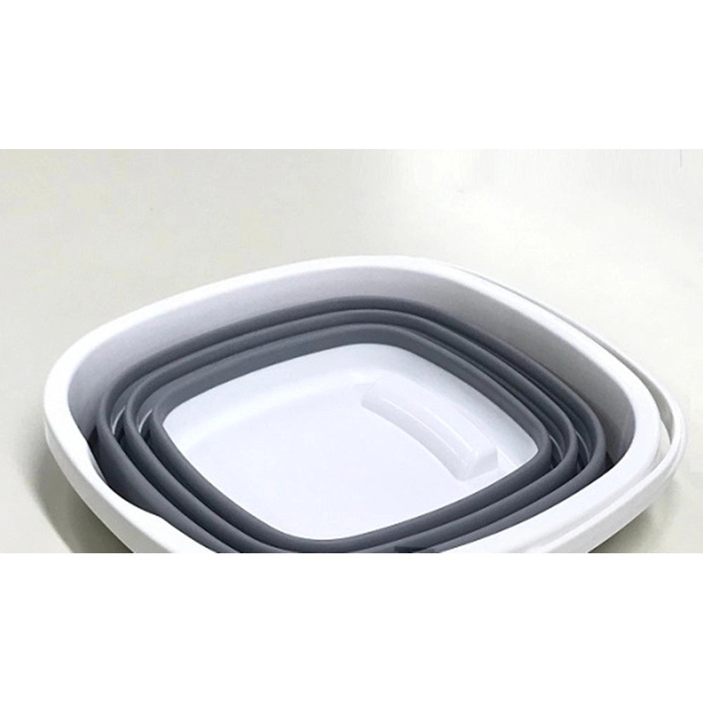 Trade Shop - Secchio Quadrato Pieghevole Da 7,5 Lt Con Maniglie Multifunzionale Portatile Salvaspazio -