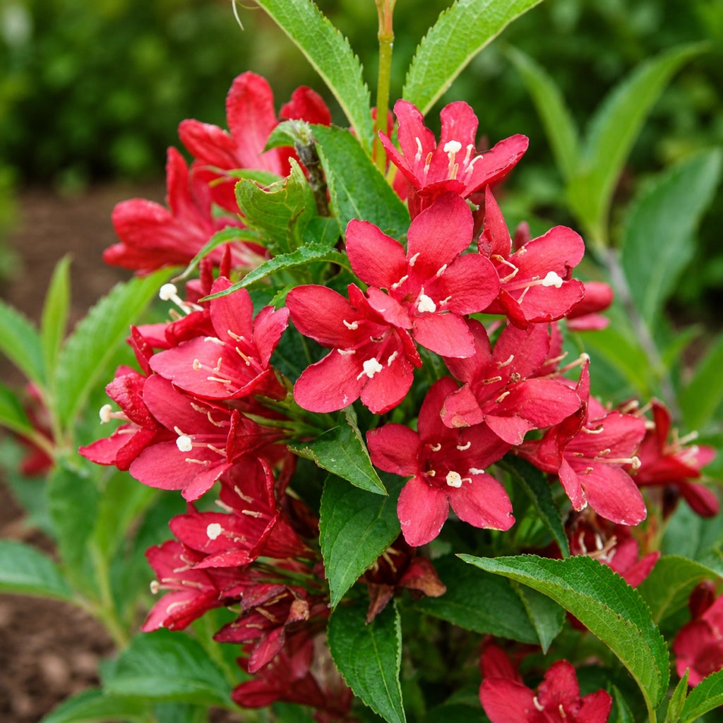 Gardenaria Weigela 'Nain Rouge' - Arbusto ornamentale da giardino Altezza: 40/50 cm (vaso18)