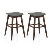 Set di 2 sgabelli da bar girevoli 50 x 50 x 76 cm comfort ergonomico stile rustico realizzati in legno di caucciù grigio e marrone 20_0011807