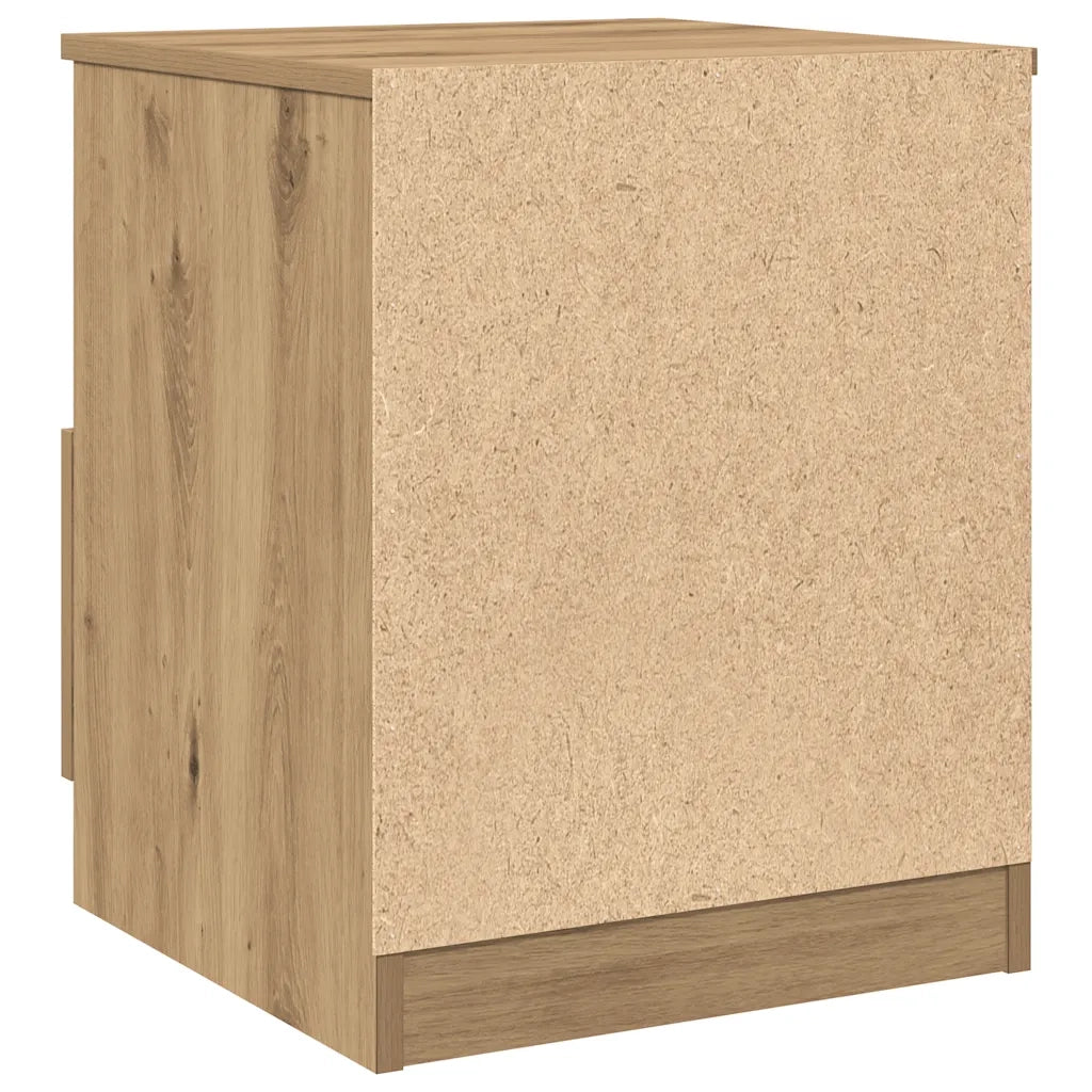 Set di 2 Comodini | Armadio da Notte | Mobiletto da notte Rovere Artigianale 40x40x50 cm Legno Multistrato