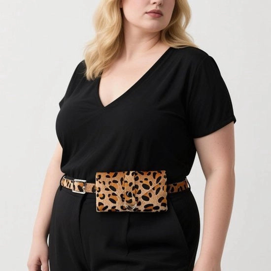 Cinturino per donna - Disegno leopardo - Adattabile - Accessorio moda - Adatto per vita - Marrone - Borsa di stoccaggio - Solido - 104 cm - Accessorio.