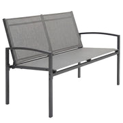 Panca da Giardino 112x66x80 cm 2 posti in Tessuto Texteline e Metallo Grigio