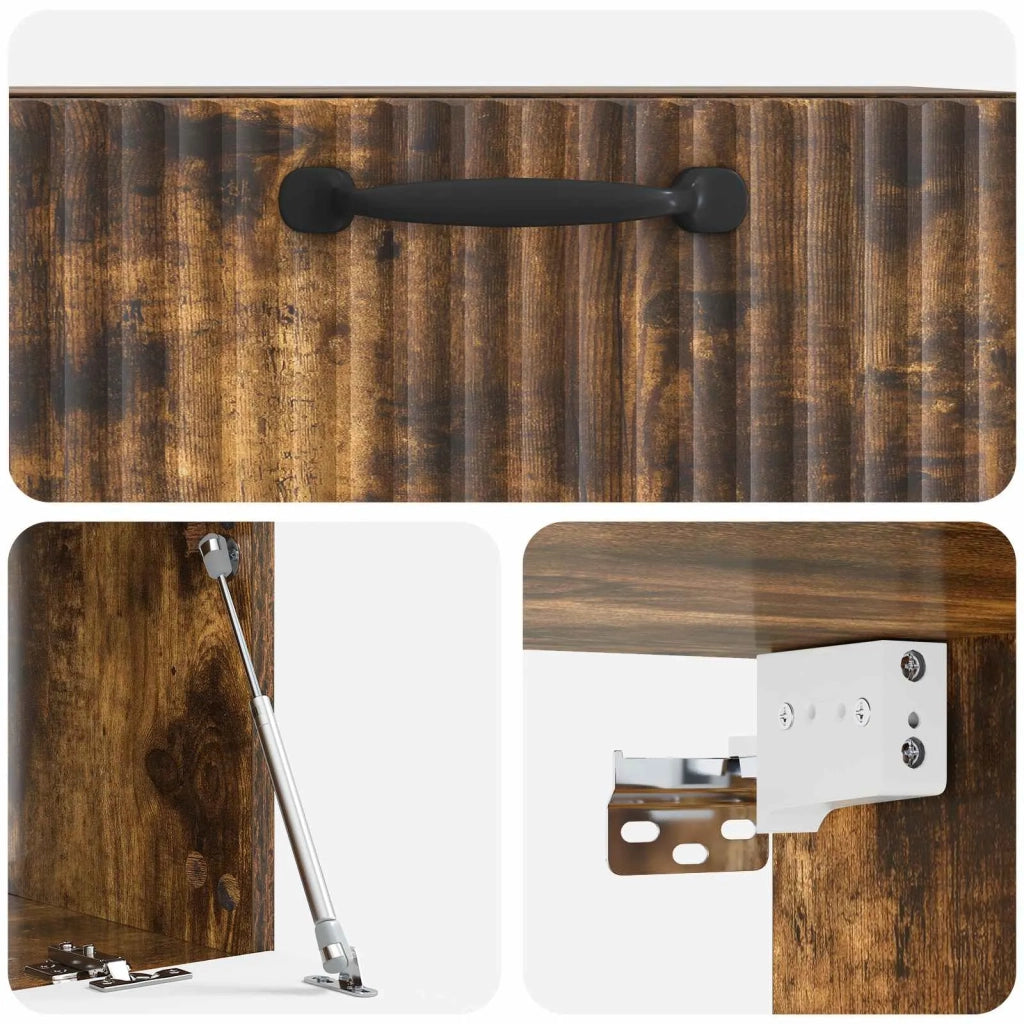 Mobile Porta TV da Muro Rovere Fumo 59,5 x 31 x 30 cm