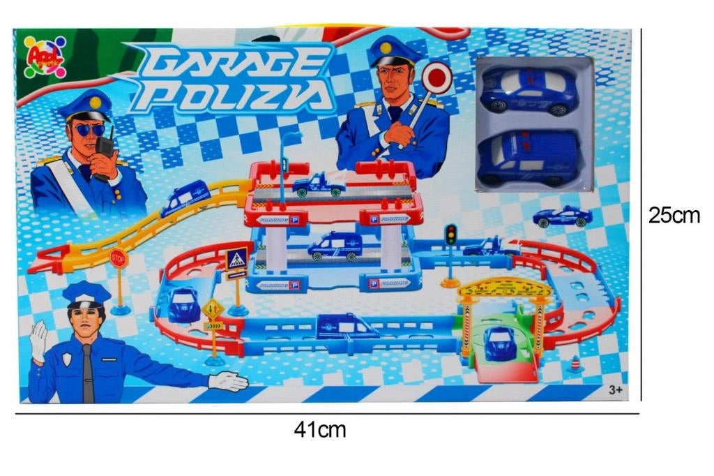 Set Garage Pista Polizia con auto Garagio' Giocattoli per Bambini a p giochi