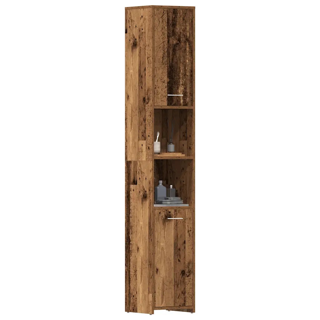 Mobile da Bagno | Armadio da bagno Legno Antico 30x30x183,5 cm in Legno tecnico