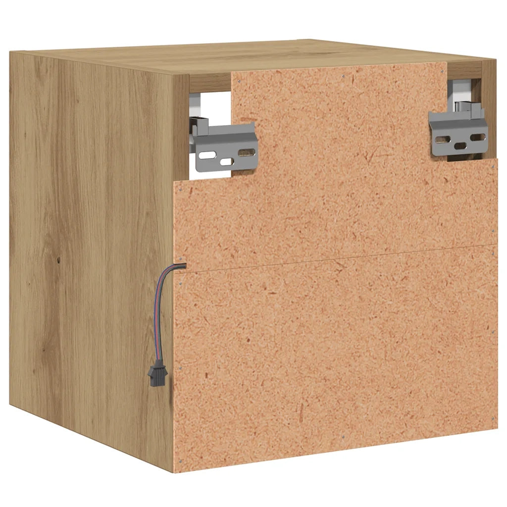 Mobili TV a Parete con Luci LED 2 pz Rovere Artigianale 857675