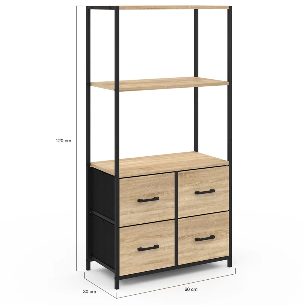 IDMarket - UTAH Armario 120 CM con 4 cajones