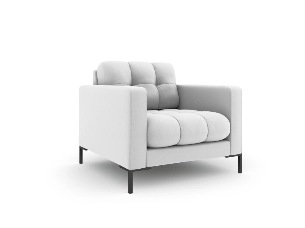 Cosmopolitan Design - Poltrona "Bali" in tessuto strutturato grigio chiaro 