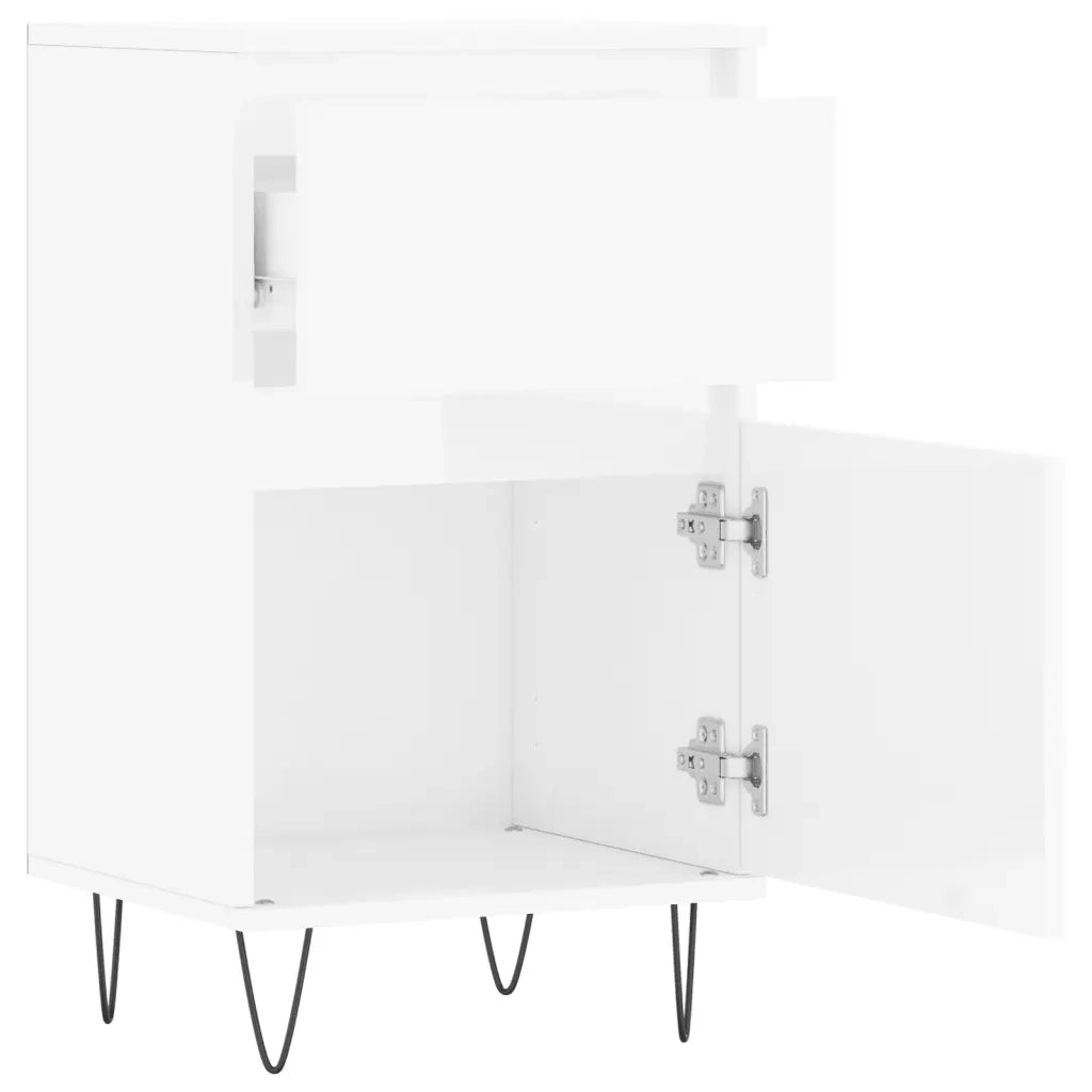 Credenze 2 pz Bianco Lucido 40x35x70 cm in Legno Multistrato 831153