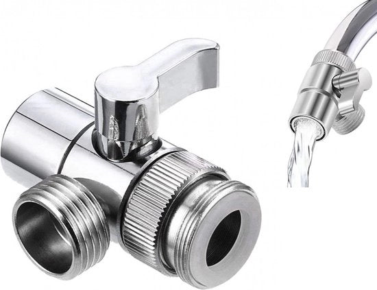Valvola di regolazione per doccia - 1/2" connessione - Valvola di regolazione per doccia - 3 vie valvola di commutazione - adattatore per doccia - per vasca da bagno e doccia, lavandino - lega di zinco