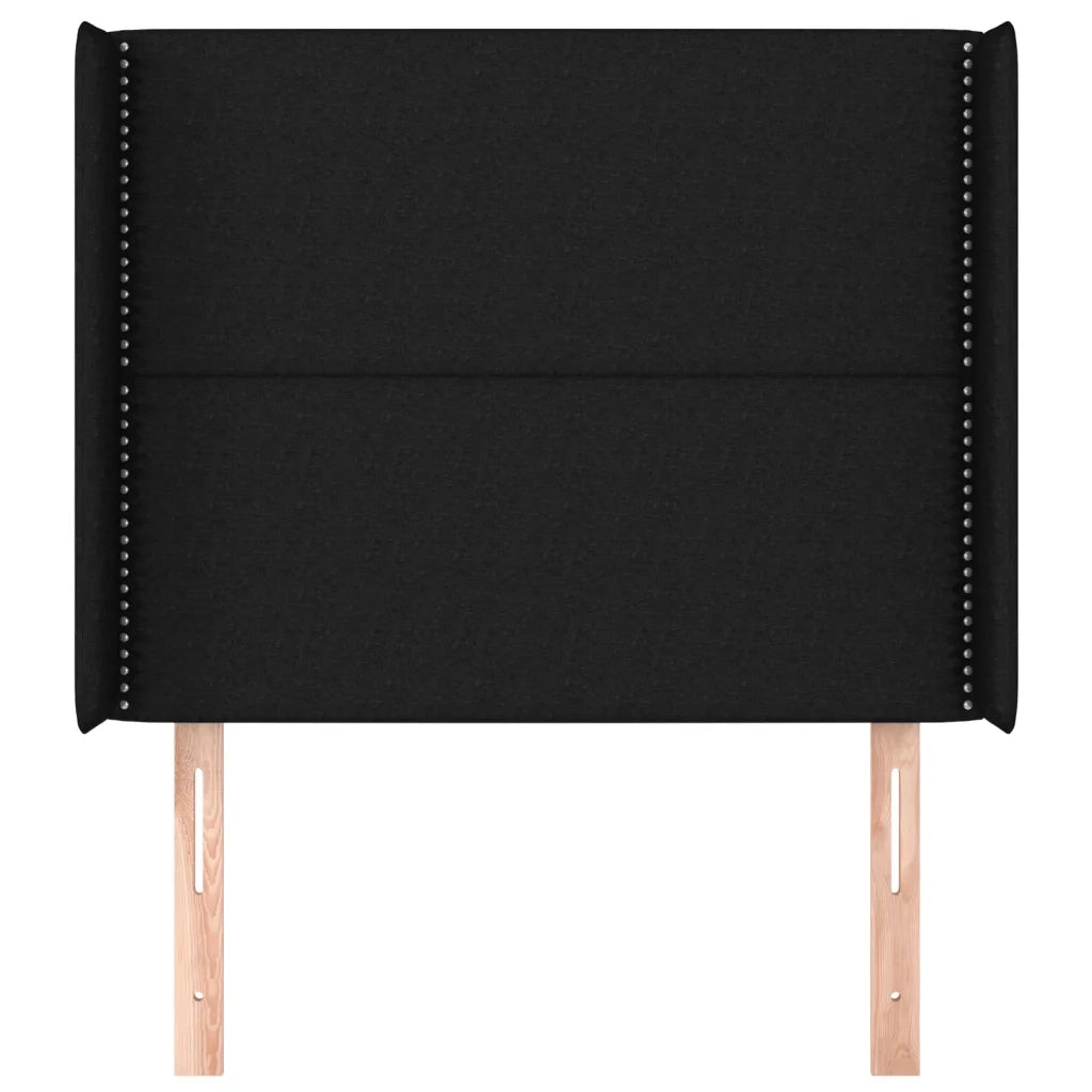Testiera ad Orecchio Nera 103x16x118/128 cm in Tessuto 3119432