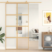 Porta Scorrevole Oro 102,5x205 Vetro Trasparente ESG Alluminio 155186