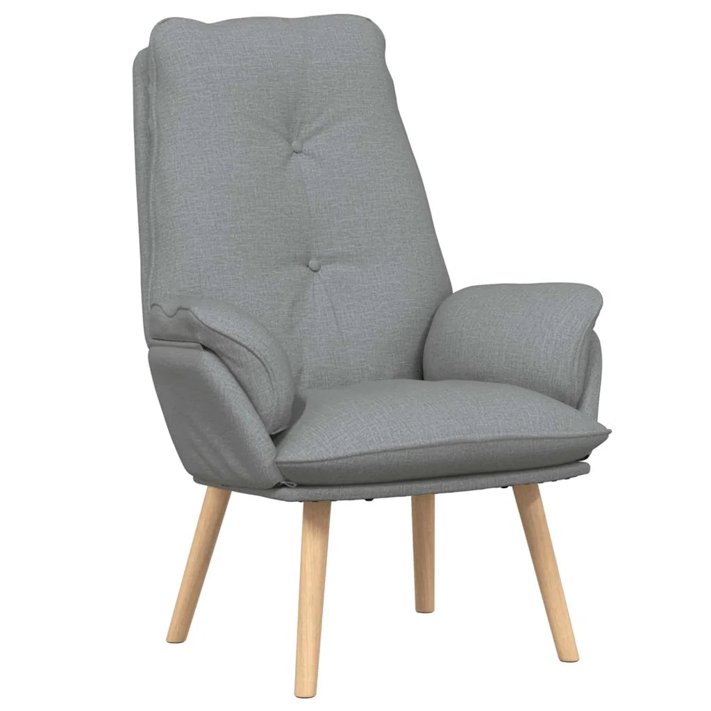 Poltrona | Sedia Relax Grigio chiaro 69 x 74 x 93 cm Tessuto e compensato