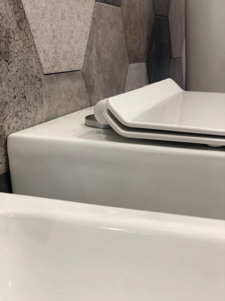 Coppia di sanitari wc e bidet a terra ceramica SICENA ROUNDED