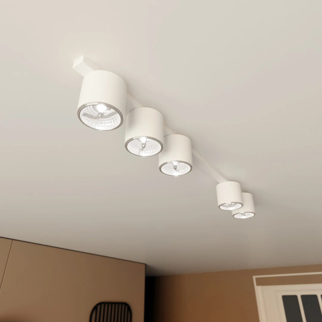 Binario spot bianco minimalista 116cm 5xES111 15W Emibig