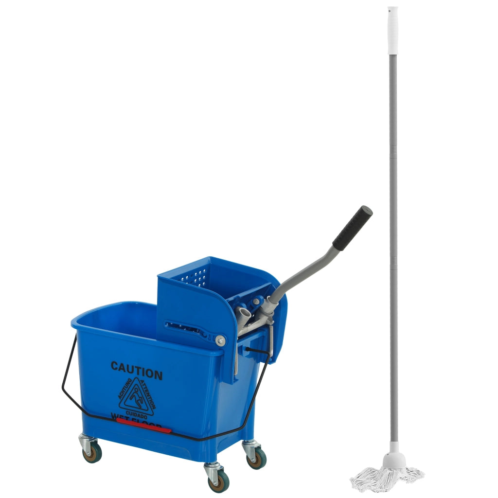 Secchio Lavatoio con Scolapiatti e Ruote ¨C Zephmum ¨C 45x26,5x70 cm Blu