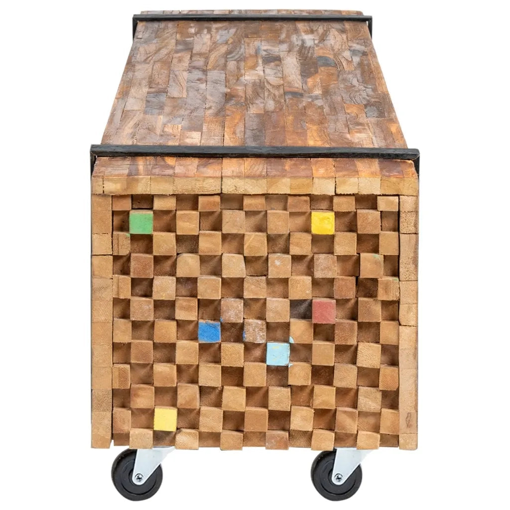 Mobile Porta TV 110x30x32,5 cm in Legno Massello di Teak cod mxl 19812