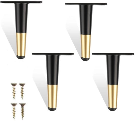 Sostegni per mobili - Design moderno - Nero oro - Supporto metallico robusto - Adatto per divani e sedie