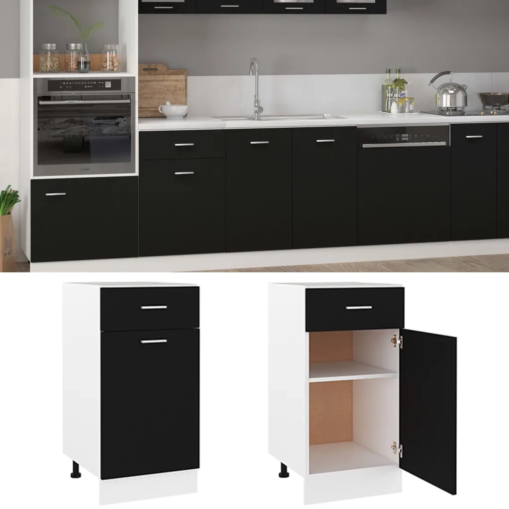 Armadio Inferiore Cassetto Â“LyonÂ” Nero 40x46x81,5cm