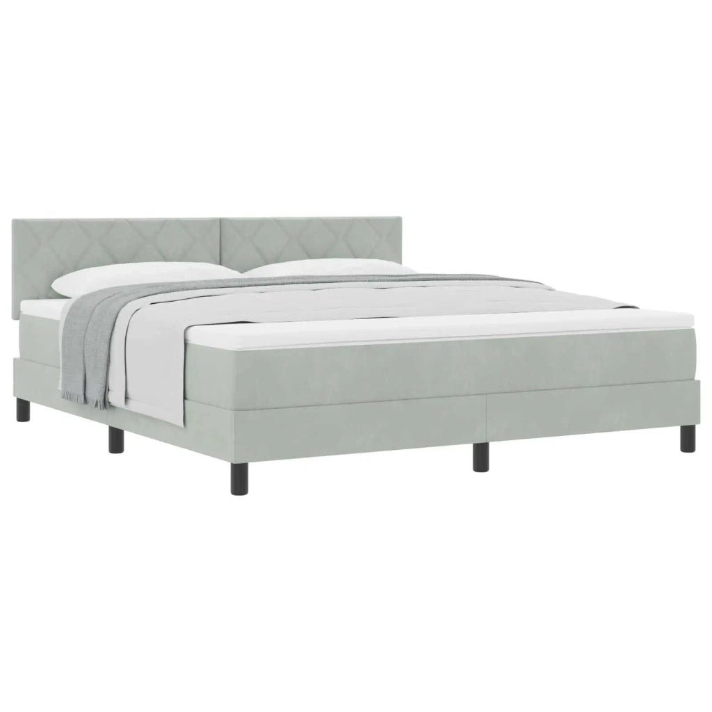 Letto a molle con materasso Grigio chiaro 180 x 200 cm Velluto 3339254
