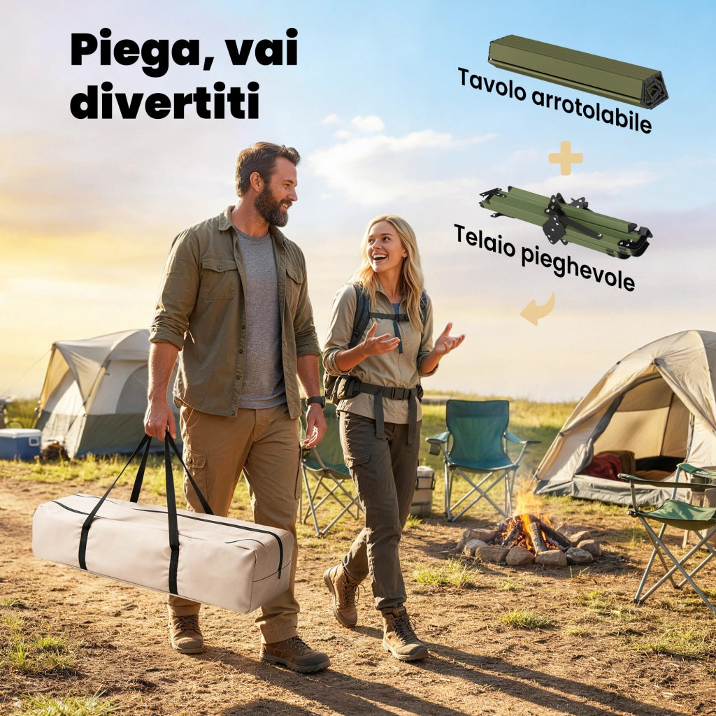 Tavolo pieghevole da giardino ¨C zephmum ¨C verde, metallo, 116 cm