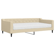 Divano letto | Sof¨¤ letto | Letto singolo con Materasso Crema 100x200 cm in Tessuto