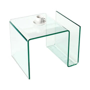 Tavolino basso HOLOW in vetro temperato – Tavolino basso design asimmetrico trasparente