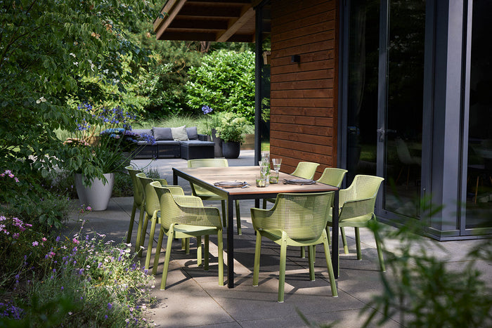 Tavolo da Giardino Keter Porto 159x95x75 cm Deco Coat Piano Effetto Legno Frassino