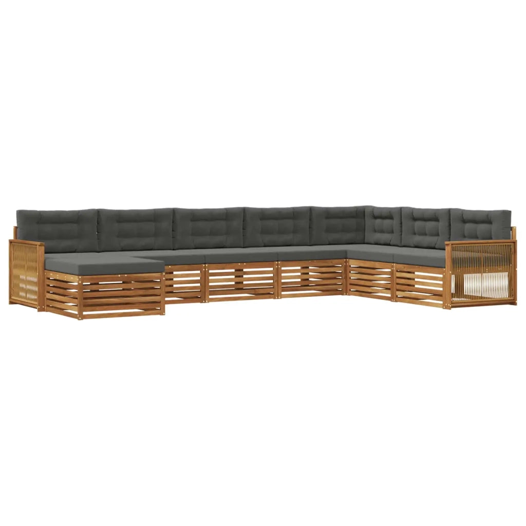 Set di divani da esterno 8 pz Naturale e Antracite 3383720