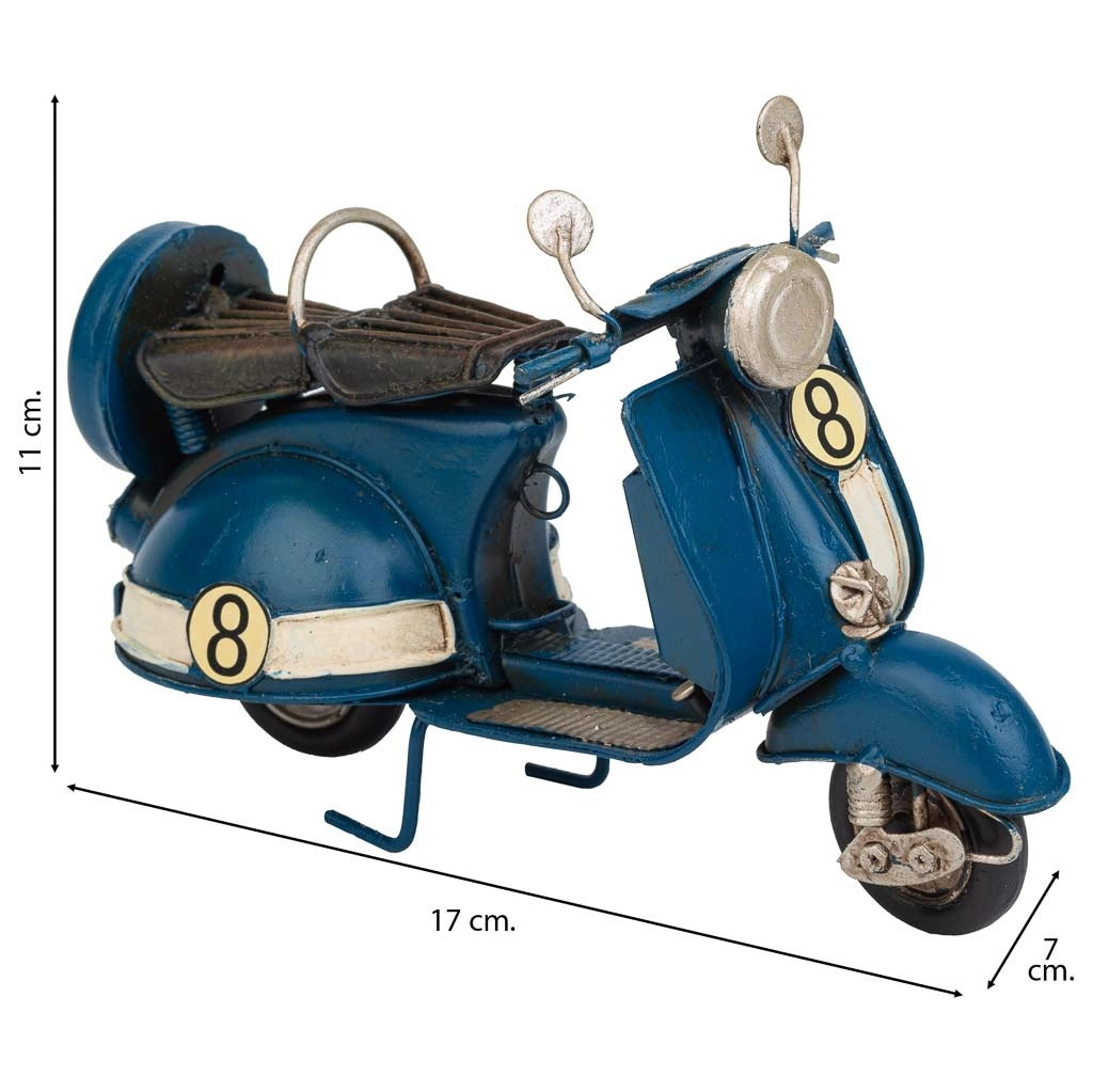 Moto in metallo blu 17x7x11h