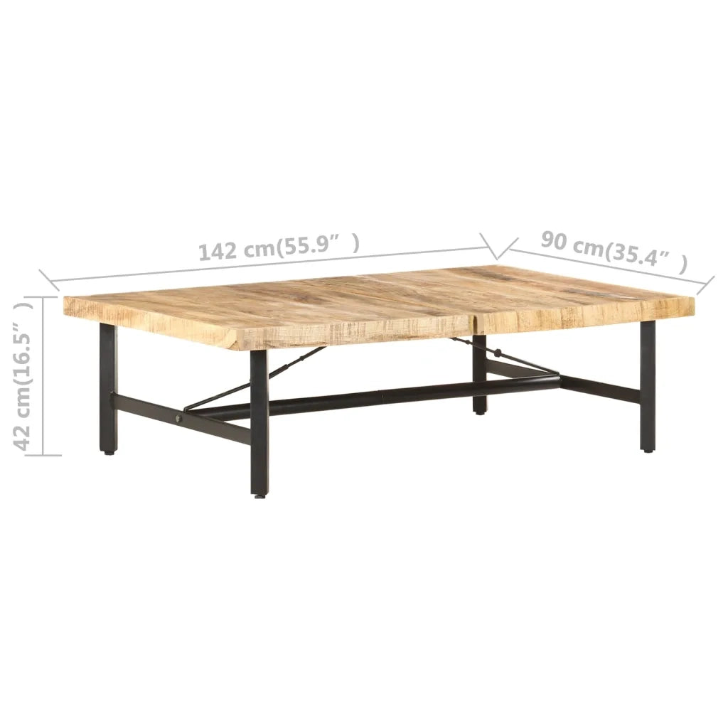 Tavolino da Salotto 142x90x42 cm in Legno Massello di Mango 320653