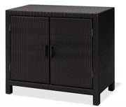 Armadio da esterno in wicker 100x50xH80 cm, con 2 ante e ripiani - Armadio Da Esterno In Wicker 100x50xh80 Cm, Con 2 Ante E Ripiani Colore Java