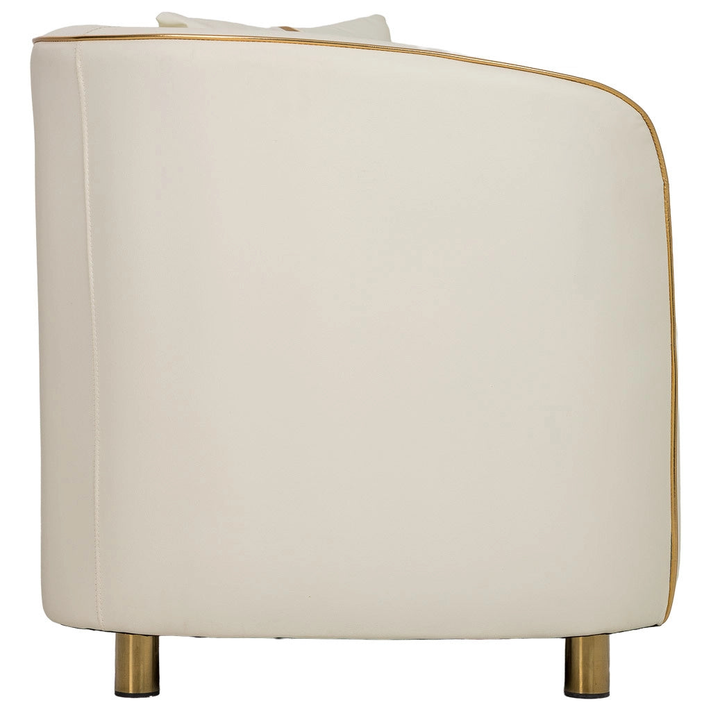 Poltrona in ecopelle beige 88x72x43/76h cm
