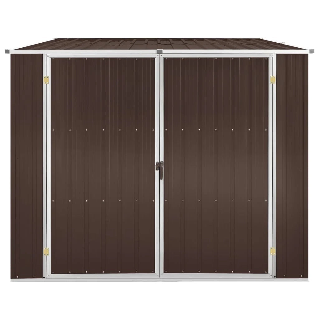 Casetta da giardino cabina ripostiglio casetta da esterno robusta casetta per attrezzi marrone 195 x 198 x 159 cm acciaio zincato marrone 02_0022327