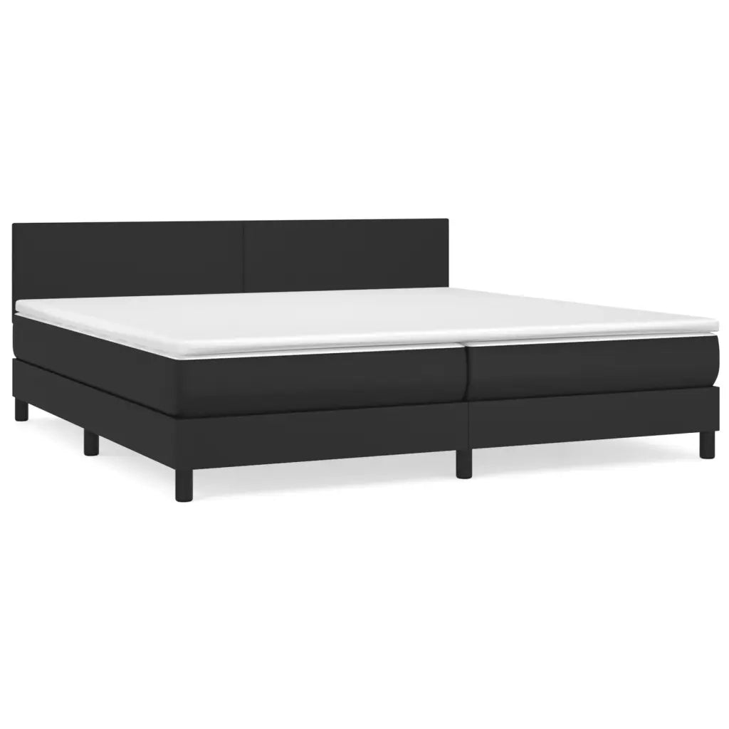 Giroletto a Molle con Materasso Nero 200x200 cm in Similpelle 3141023