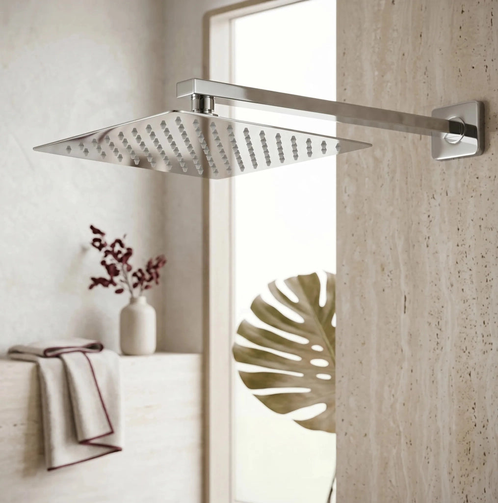 Braccio Doccia Quadrato Rea Js-9022 40cm Chrome