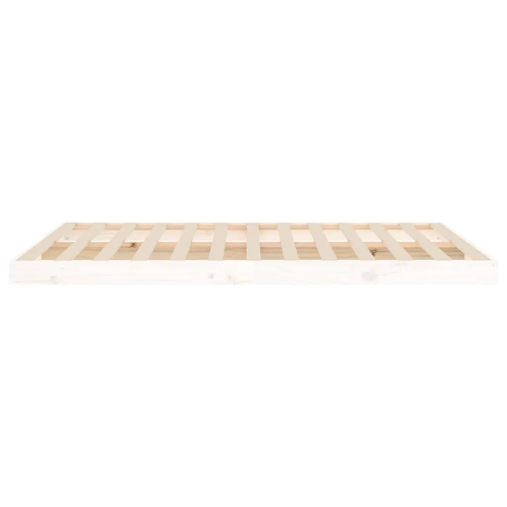 Letto senza Materasso Bianco 135x190 cm Legno Massello di Pino 823470