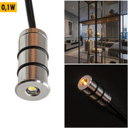 Mini Faretto Punto Luce Spot 12V da Incasso LED 0,1W Basso Consumo Indicatore Luminoso per Mensole Ripiani Ascensore Auto 4000K