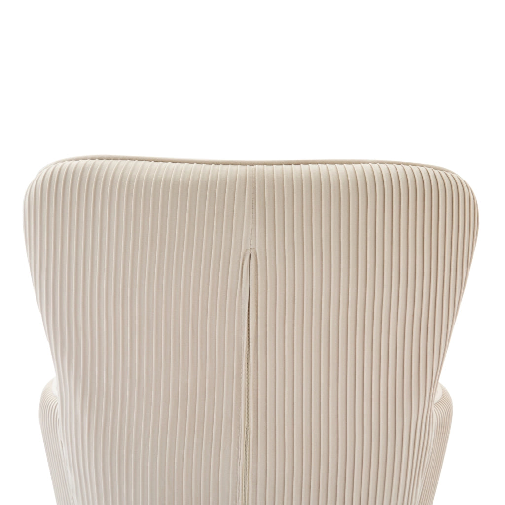 Set di 4 sedie imbottite con braccioli e supporto lombare in velluto beige