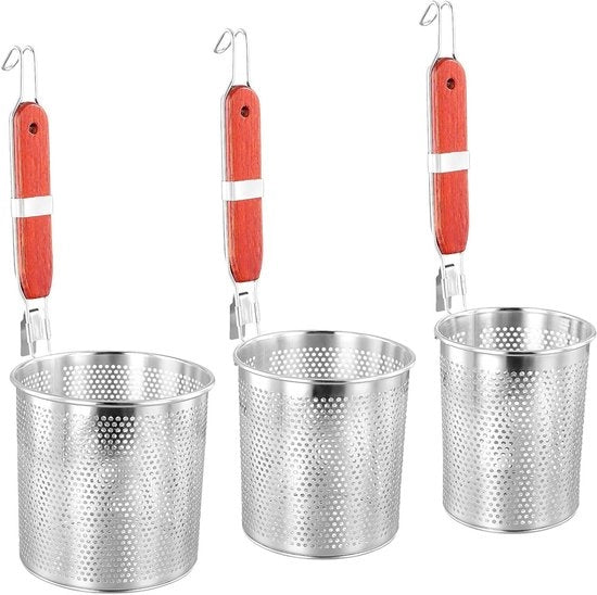 Set di Siftatori per Pasta a 3 pezzi in 3 forme - Microforati - Con Manubrio - Per Uso Culinario
