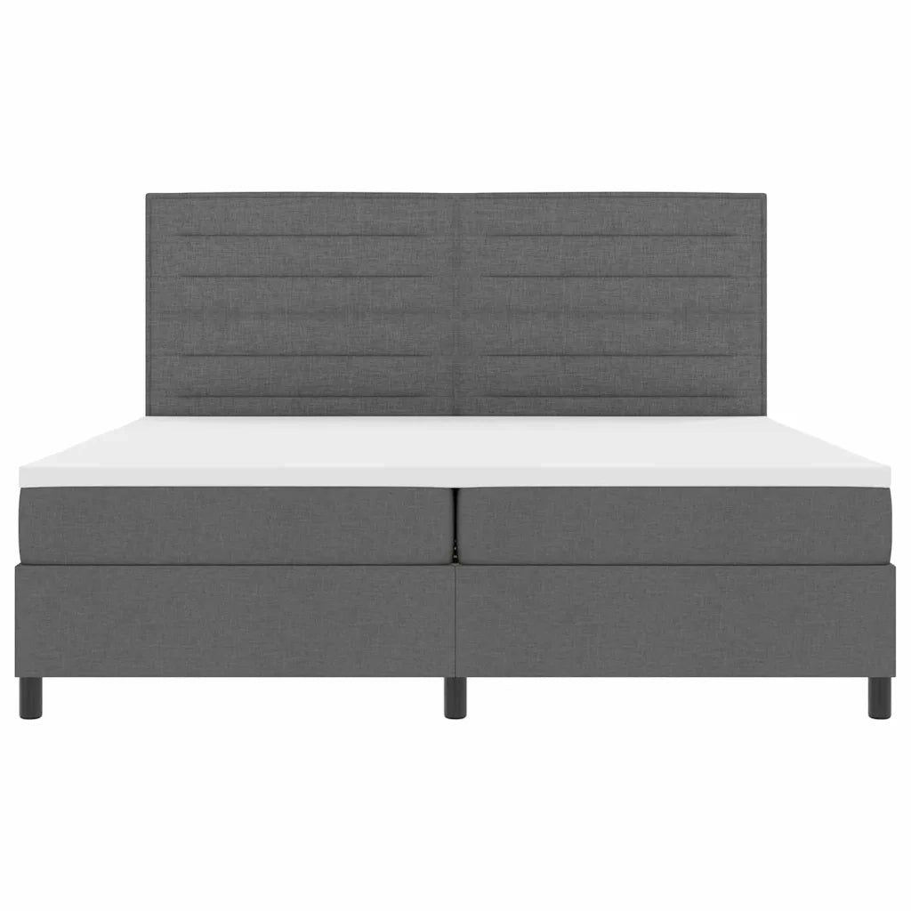 Letto a molle con materasso Grigio scuro 200 x 200 cm Tessuto 3342817