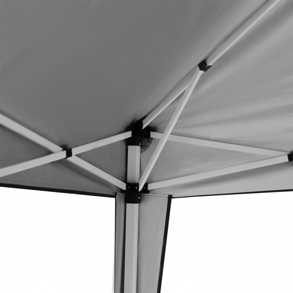 Gazebo da giardino pieghevole anti-UV con sacco ¨C zephmum ¨C grigio 2.95x2.95x2.55 m