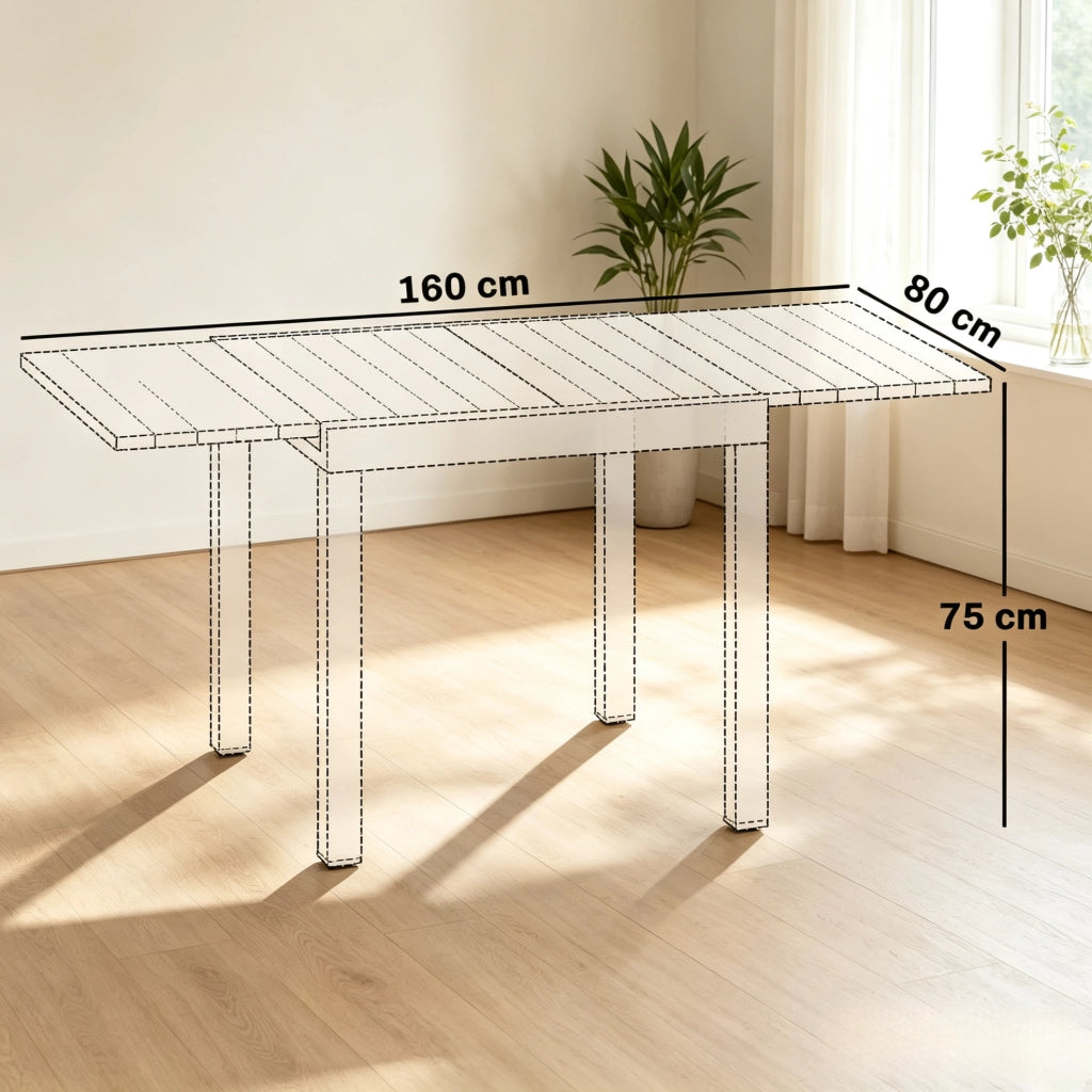 Tavolo da giardino allungabile 80/160 x 80 cm in alluminio nero