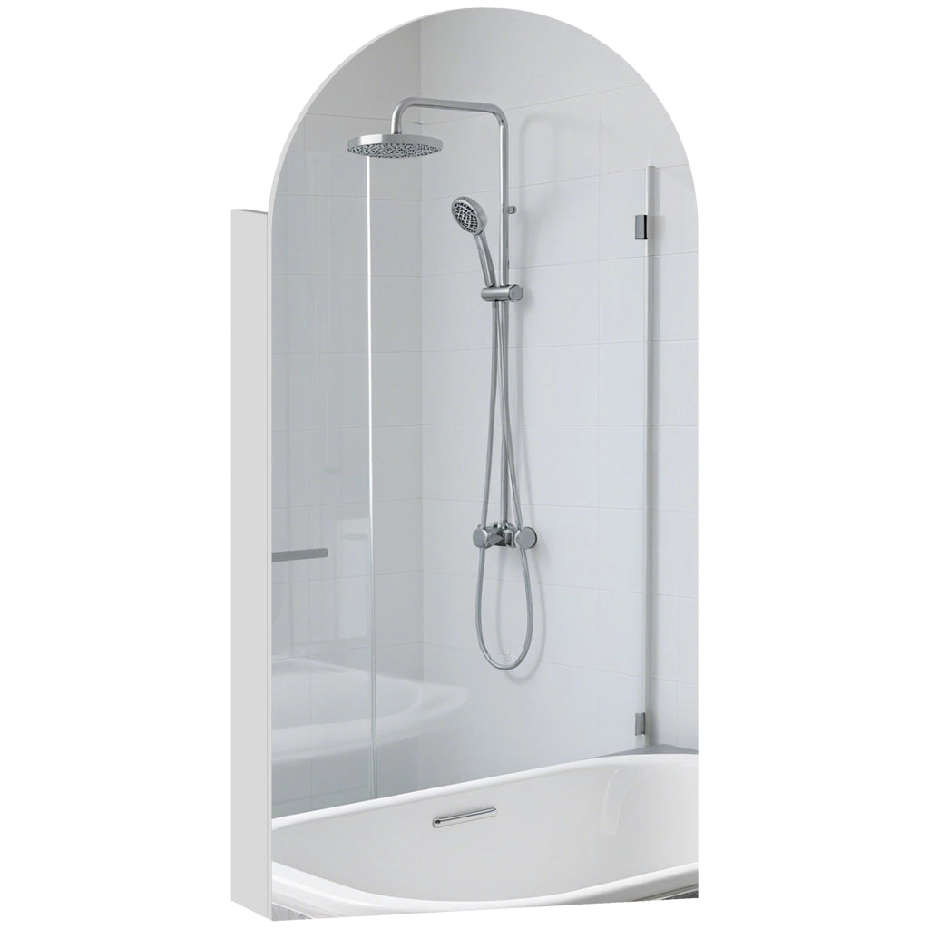 Armadio da bagno con specchio e ripiani in vetro ¨C zephmum ¨C bianco 60x30x