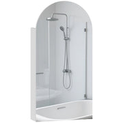 Armadio da bagno con specchio e ripiani in vetro ¨C zephmum ¨C bianco 60x30x
