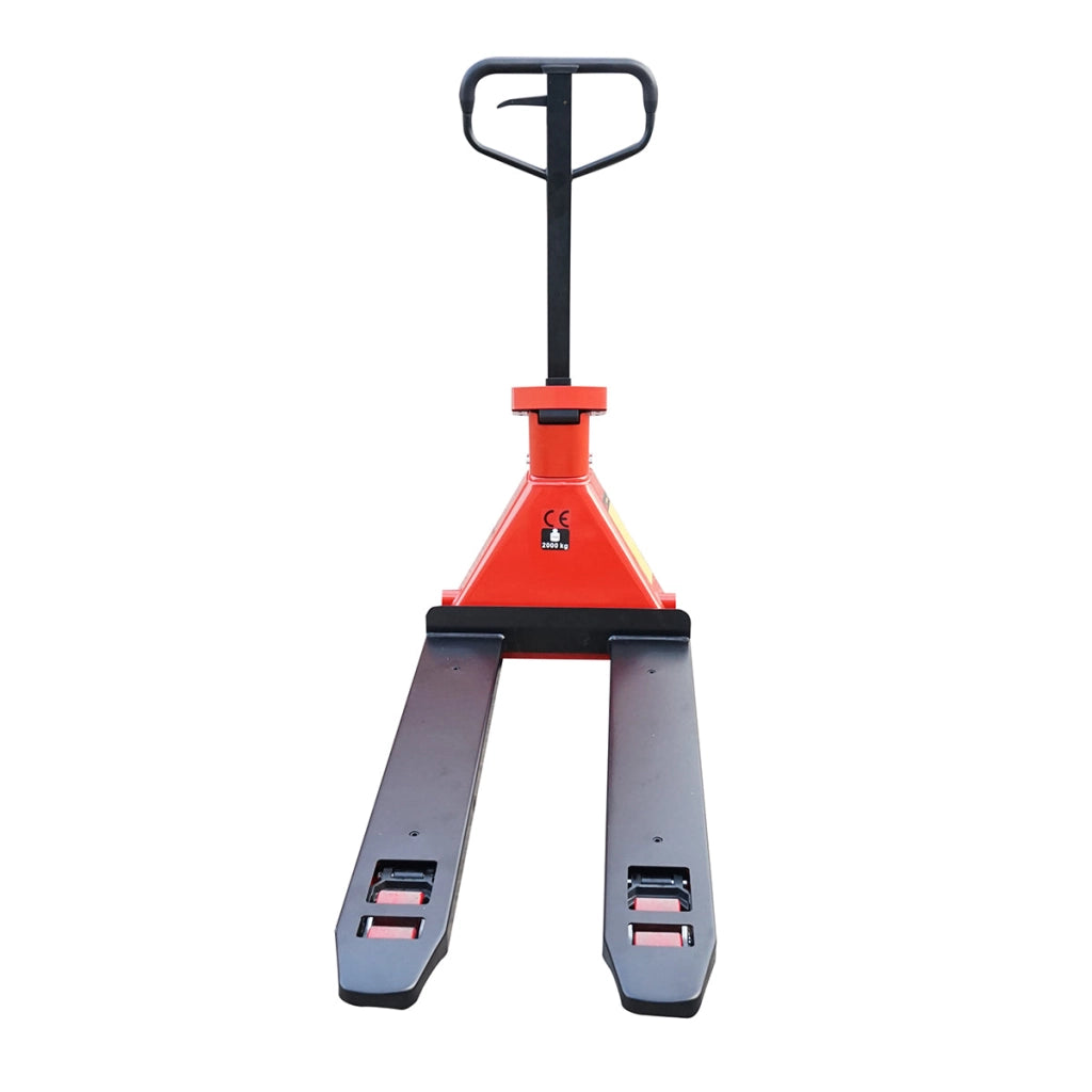Transpallet manuale 2T con bilancia elettronica e ruote in poliuretano (silicone) birullo– Breckner Germany