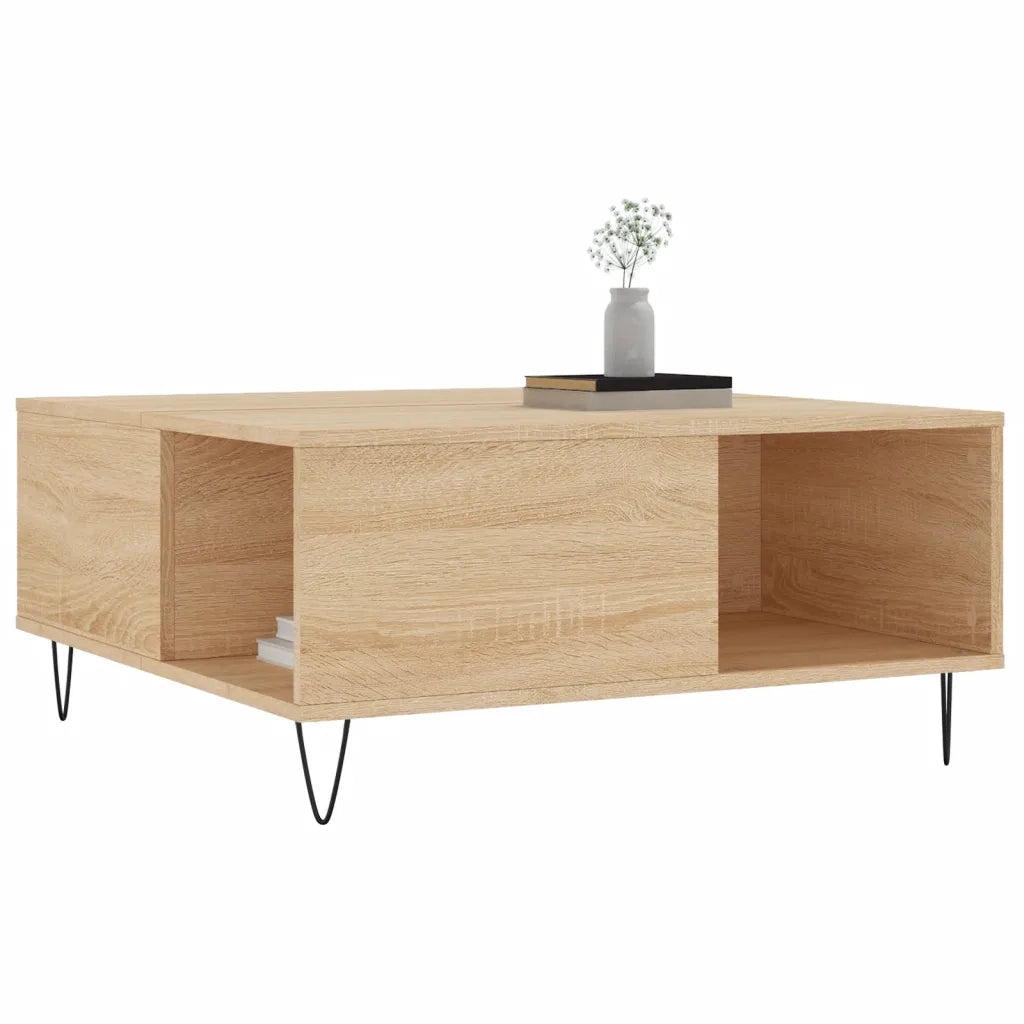 Tavolino Salotto Rovere Sonoma 80x80x36,5 cm Legno Multistrato 830783