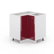 Vicco Mobile ad angolo cucina Rosso bordeaux lucido 80.5 cm senza piano di lavoro