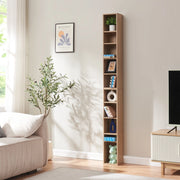 Scaffale a Colonna Tynset con 10 Scomparti per CD DVD 187x20x17 cm Effetto Rovere Sonoma [en.casa]
